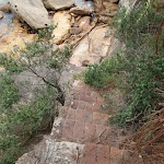 Brick stairs down to bunker