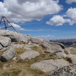 Top of Mt Twynam with old trig station