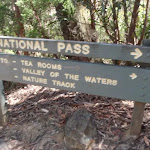 Sign at int of National pass and Valley of the waters