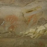 Stencilling at Red Hands Cave