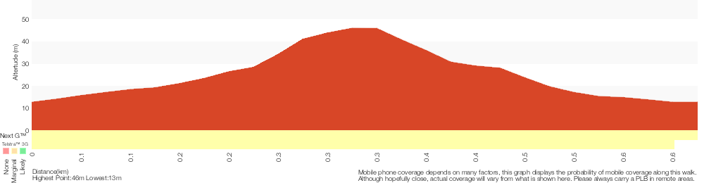 Terrain profile for Palm Tree Circuit Track